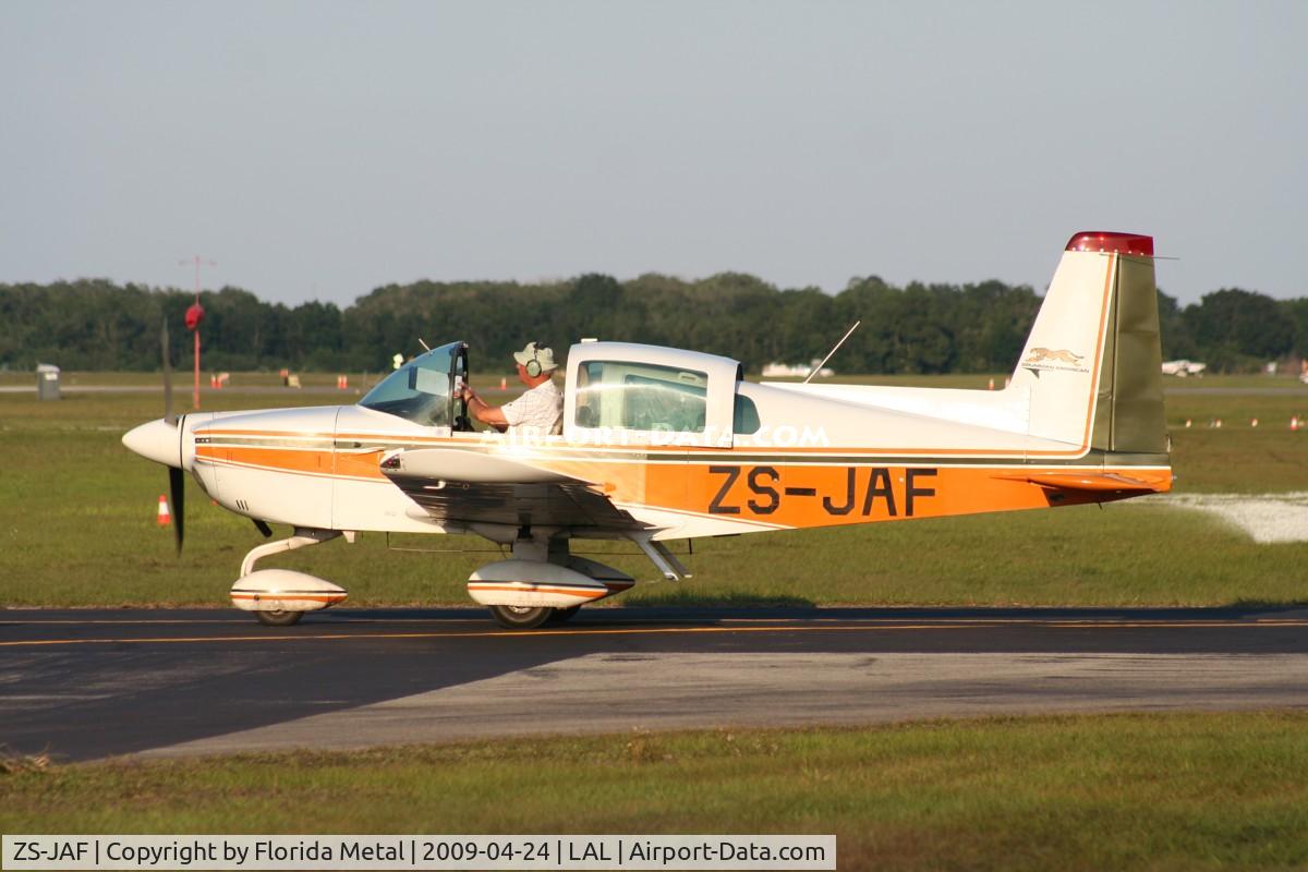 ZS-JAF, Grumman AA-5 Cheetah C/N AA5A-0403, VEEEERY far from home, a South African registered AA-5 at Sun N Fun
