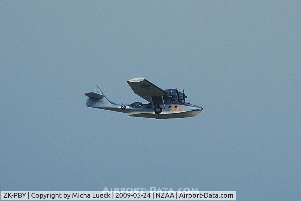 ZK-PBY, Consolidated Vultee PBY-5A Catalina C/N CV-357, Passing over AKL