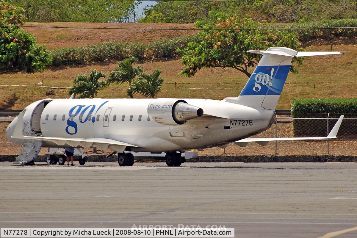 N77278, 1998 Bombardier CRJ-200LR (CL-600-2B19) C/N 7278, At Honolulu