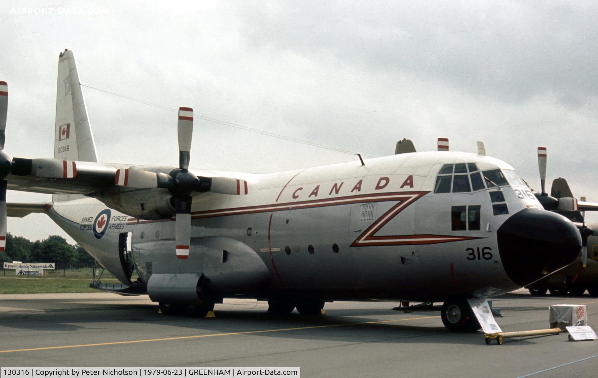 130316, 1965 Lockheed CC-130E Hercules C/N 382-4075, CC-130E Hercules of 435 Squadron Canadian Armed Forces at the 1979 Intnl Air Tattoo at RAF Greenham Comon.