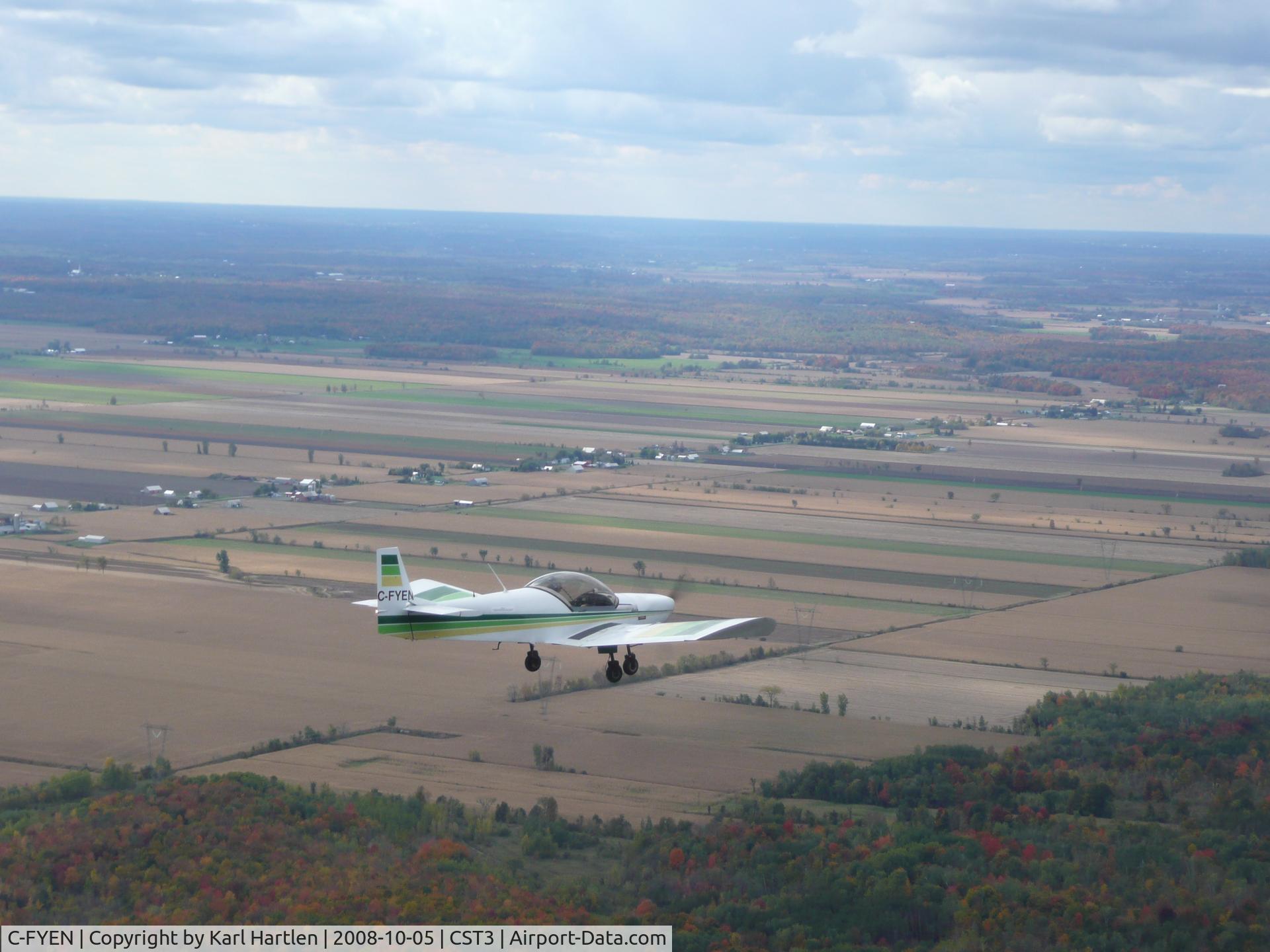 C-FYEN, 1996 Zenair CH-601 HD Zodiac C/N 6-1918, In flight near Rigaud, Quebec