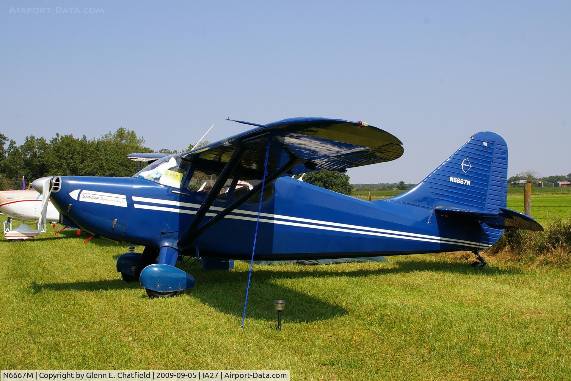 N6667M, 1948 Stinson 108-3 Voyager C/N 108-4667, At the Antique Airplane Association Fly In.