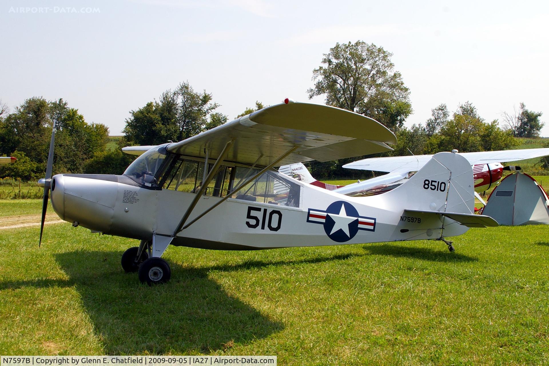 N7597B, 1957 Champion 7FC C/N 7FC-95, At the Antique Airplane Association Fly In