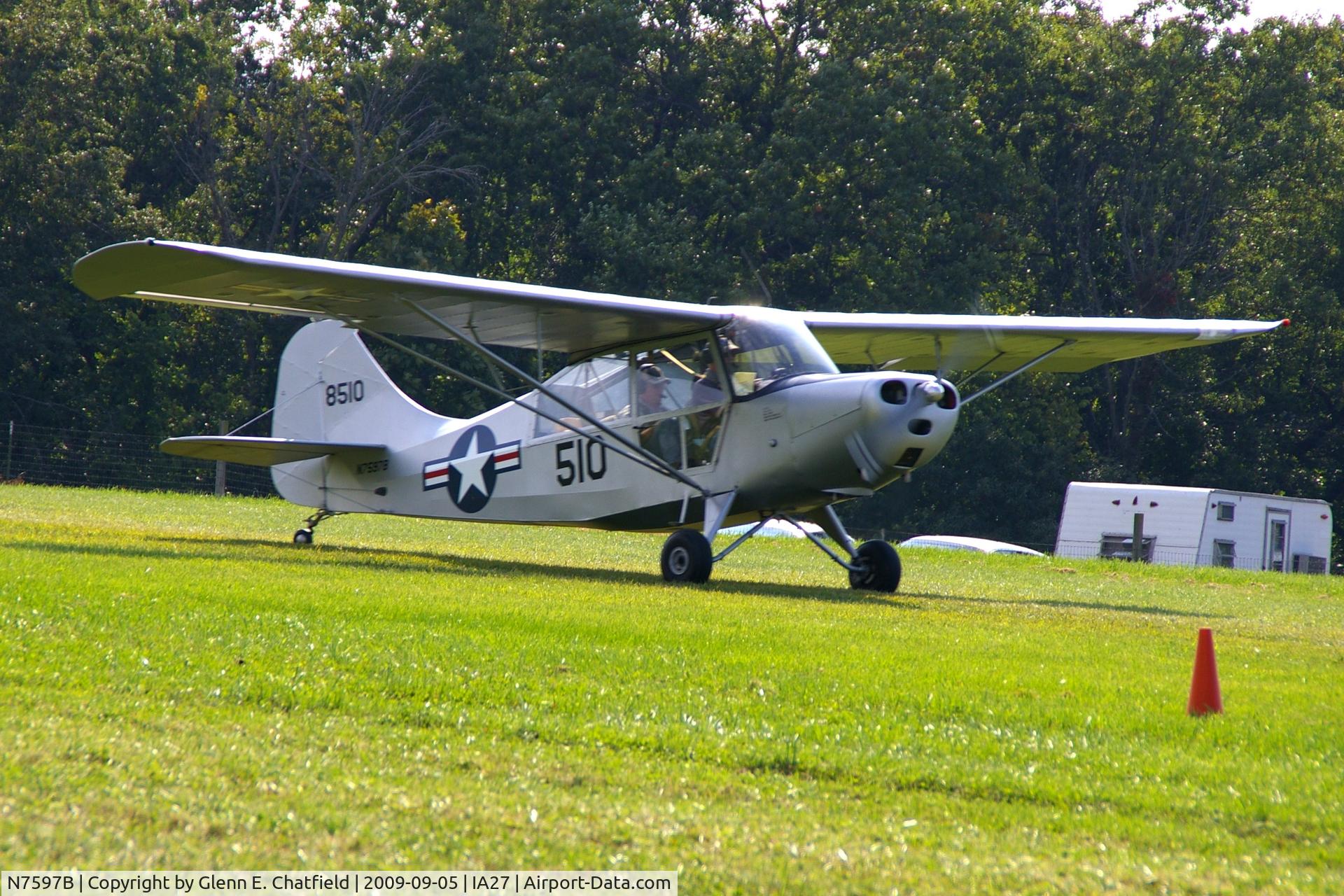 N7597B, 1957 Champion 7FC C/N 7FC-95, At the Antique Airplane Association Fly In