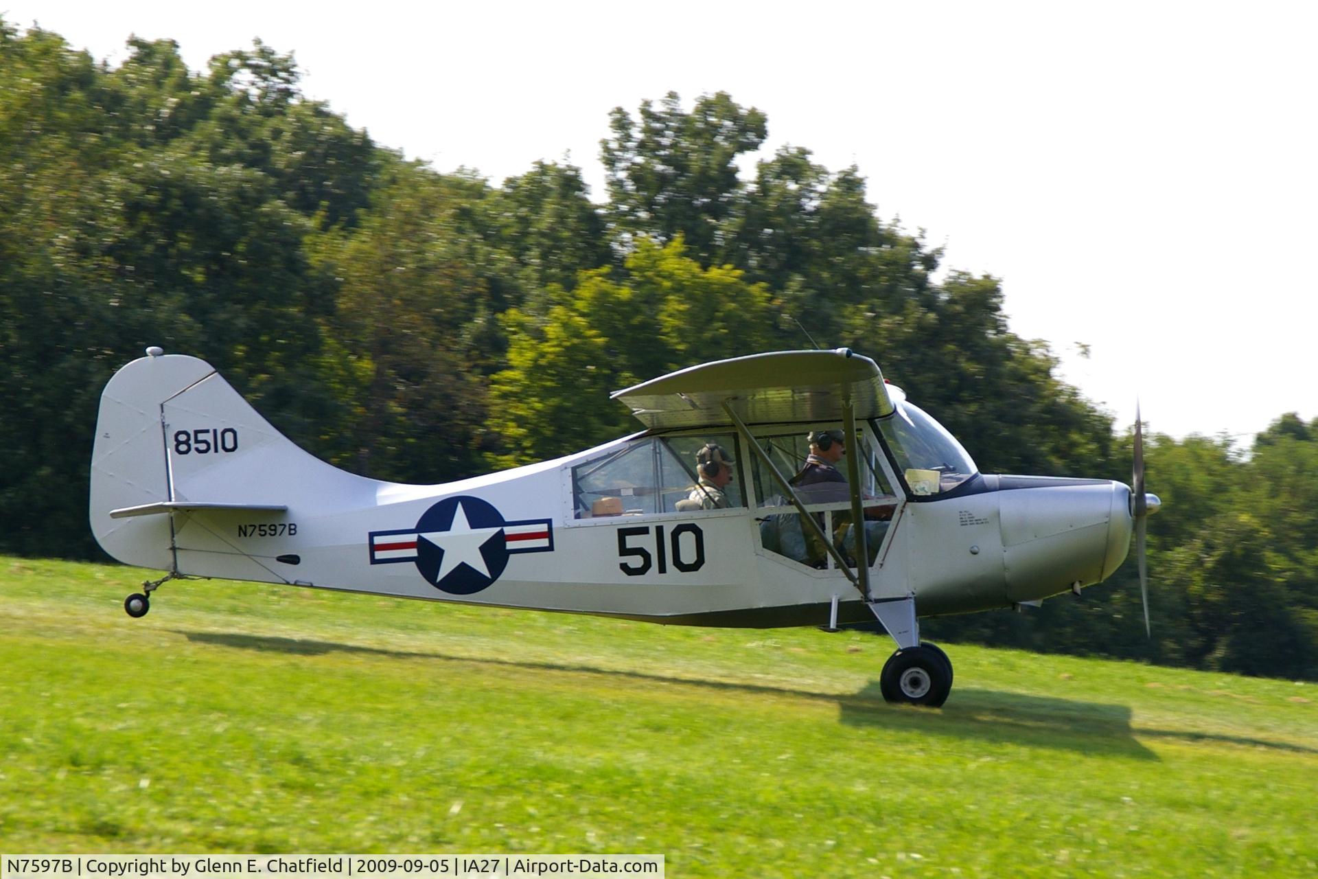 N7597B, 1957 Champion 7FC C/N 7FC-95, At the Antique Airplane Association Fly In