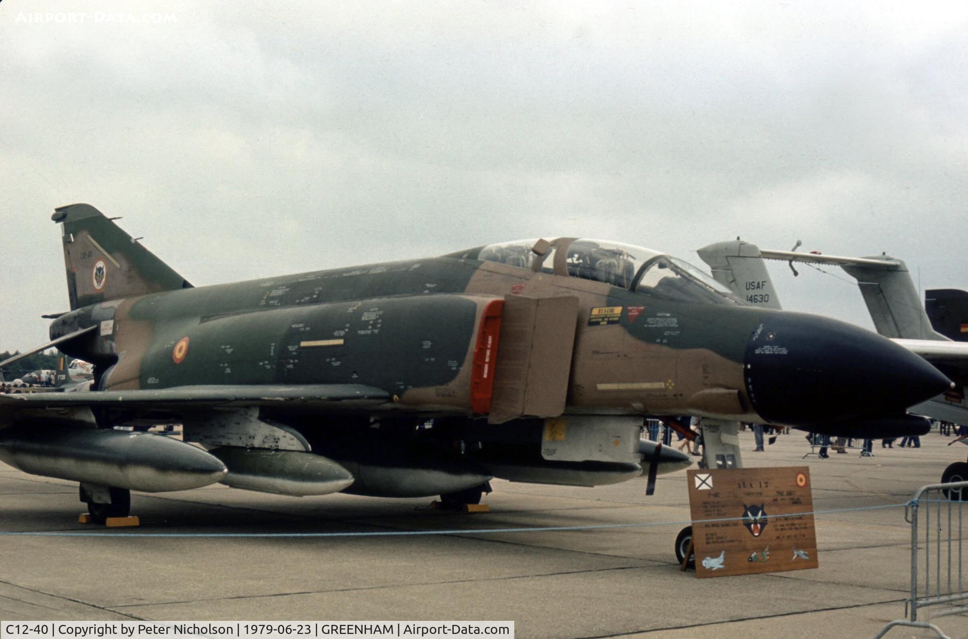 C12-40, 1964 McDonnell F-4C Phantom II C/N 1320, F-4C Phantom of Ala 12 Spanish Air Force at the 1979 Intnl Air Tattoo at RAF Greenham Common.