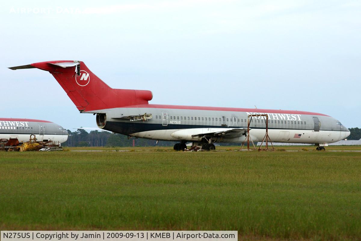 N275US, 1975 Boeing 727-251 C/N 21154, Back when it had engines, this plane blew over a ramp employee during a self-powered push-back.  No more excitement for it now, though.