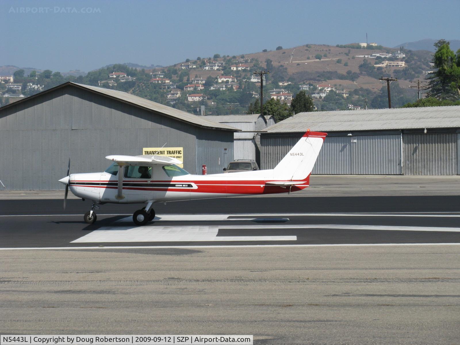 N5443L, 1980 Cessna 152 C/N 15284315, 1980 Cessna 152 II, Lycoming O-235-L2C 110 Hp (high compression engine for 100LL), 28 volt ignition, takeoff roll Rwy 22