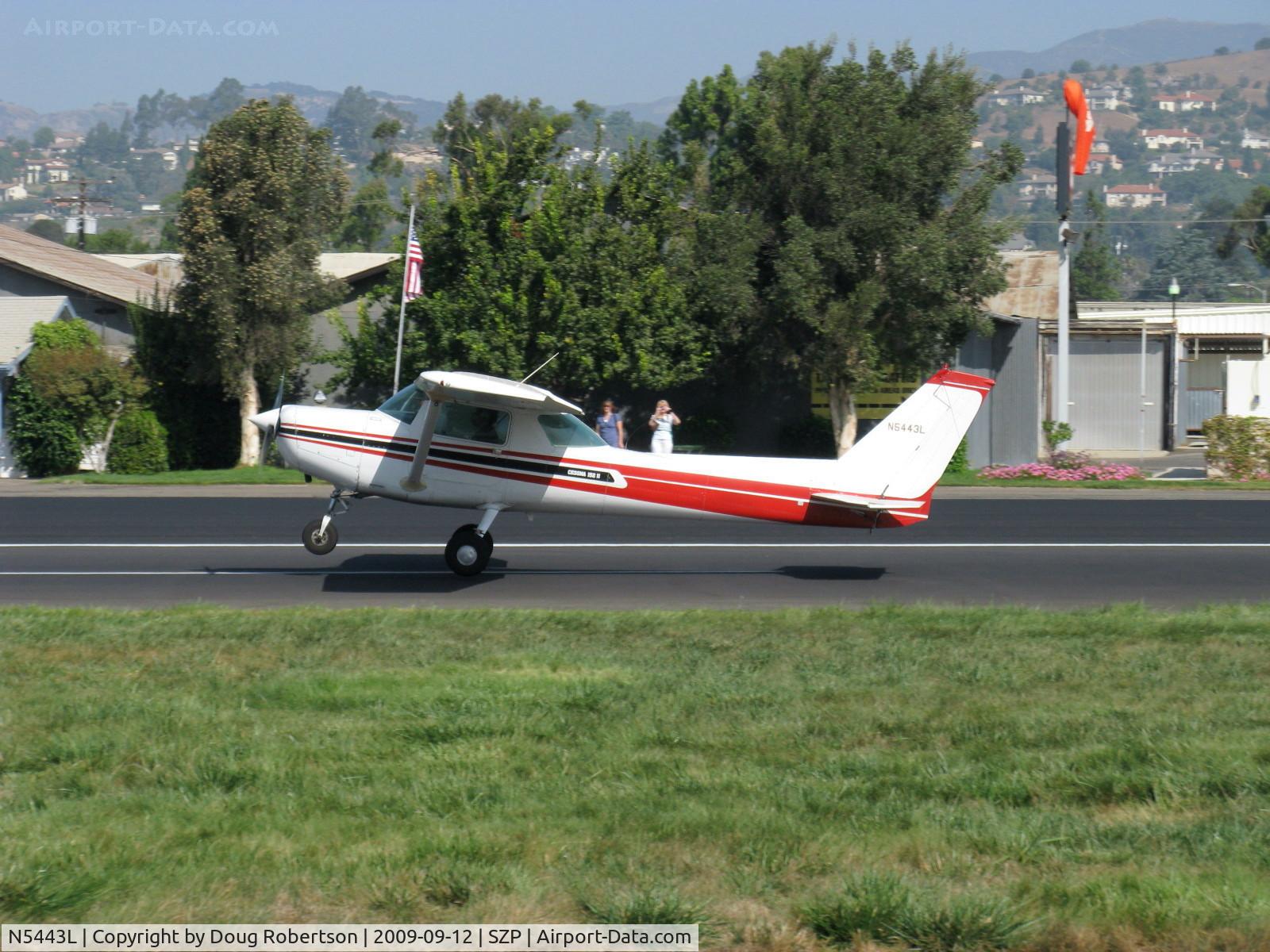 N5443L, 1980 Cessna 152 C/N 15284315, 1980 Cessna 152 II, Lycoming O-235-L2C 110 Hp, takeoff roll Rwy 22