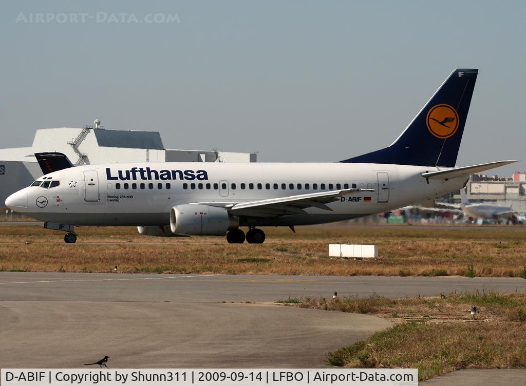 D-ABIF, 1991 Boeing 737-530 C/N 24820, Taxiing holding point rwy 32R