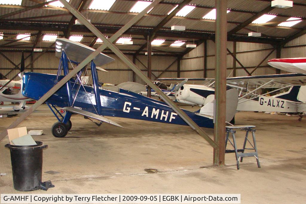 G-AMHF, 1940 De Havilland DH-82A Tiger Moth II C/N 83026, Tiger Moth hangered at Sywell