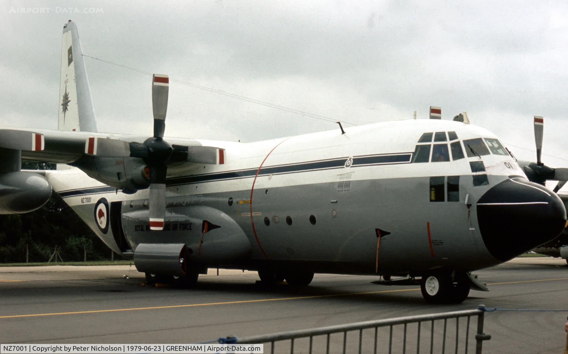 NZ7001, 1965 Lockheed C-130H Hercules C/N 382-4052, C-130H Hercules of 40 Squadron Royal New Zealand Air Force at the 1979 Intnl Air Tattoo at RAF Greenham Common.