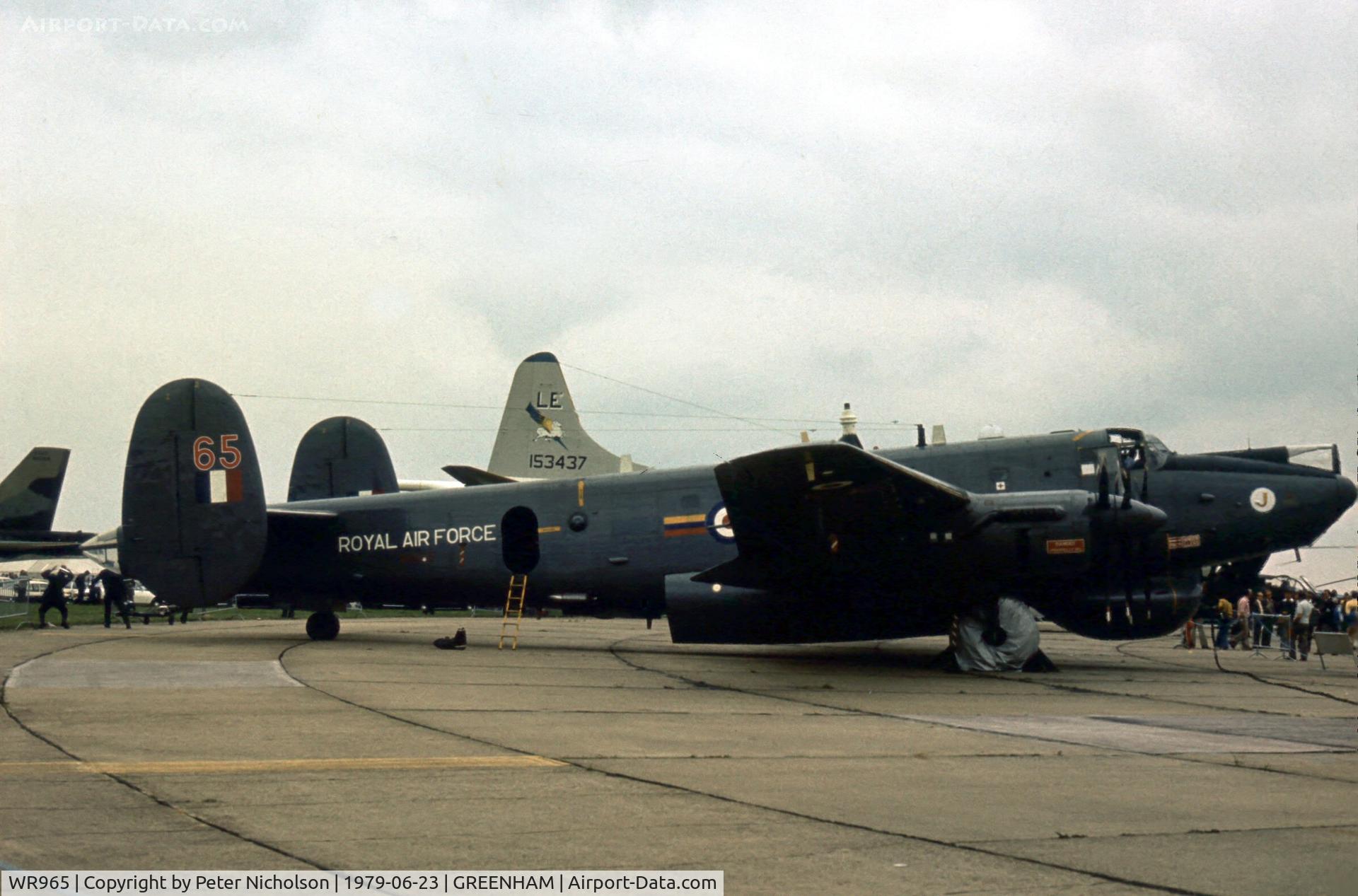 WR965, 1954 Avro 716 Shackleton AEW.2 C/N Not found WR965, Another view of this 8 Squadron Shackleton AEW.2 at the 1979 Intnl Air Tattoo at RAF Greenham Common.