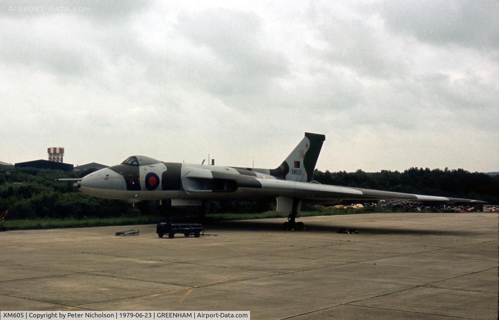 XM605, 1963 Avro Vulcan B.2 C/N Set 69, Another view of the 50 Squadron Vulcan B.2 at the 1979 Intnl Air Tattoo at RAF Greenham Common.