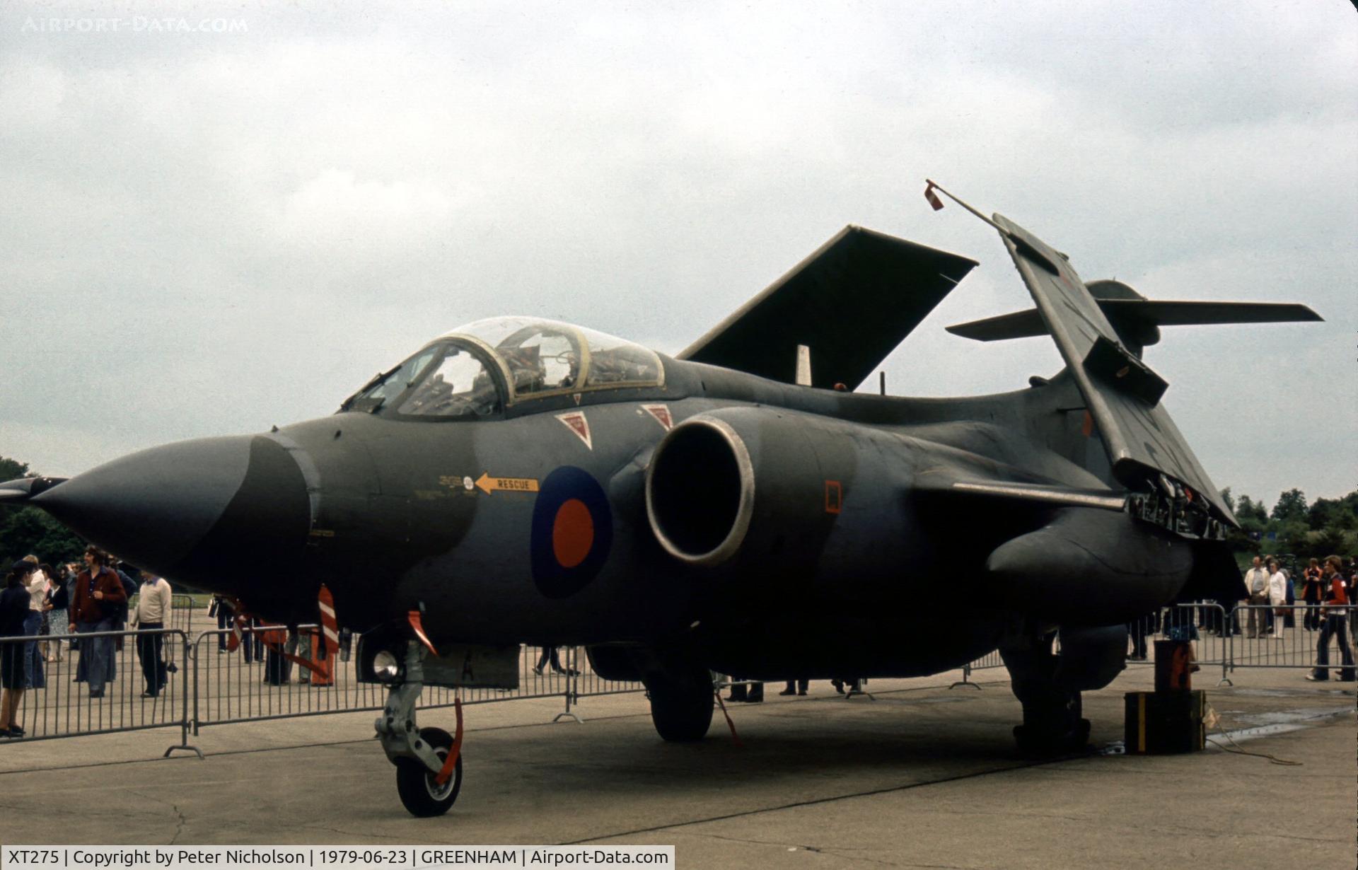 XT275, 1965 Hawker Siddeley Buccaneer S.2B C/N B3-18-64, Buccaneer S.2B of 15 Squadron at the 1979 Intnl Air Tattoo at RAF Greenham Common.