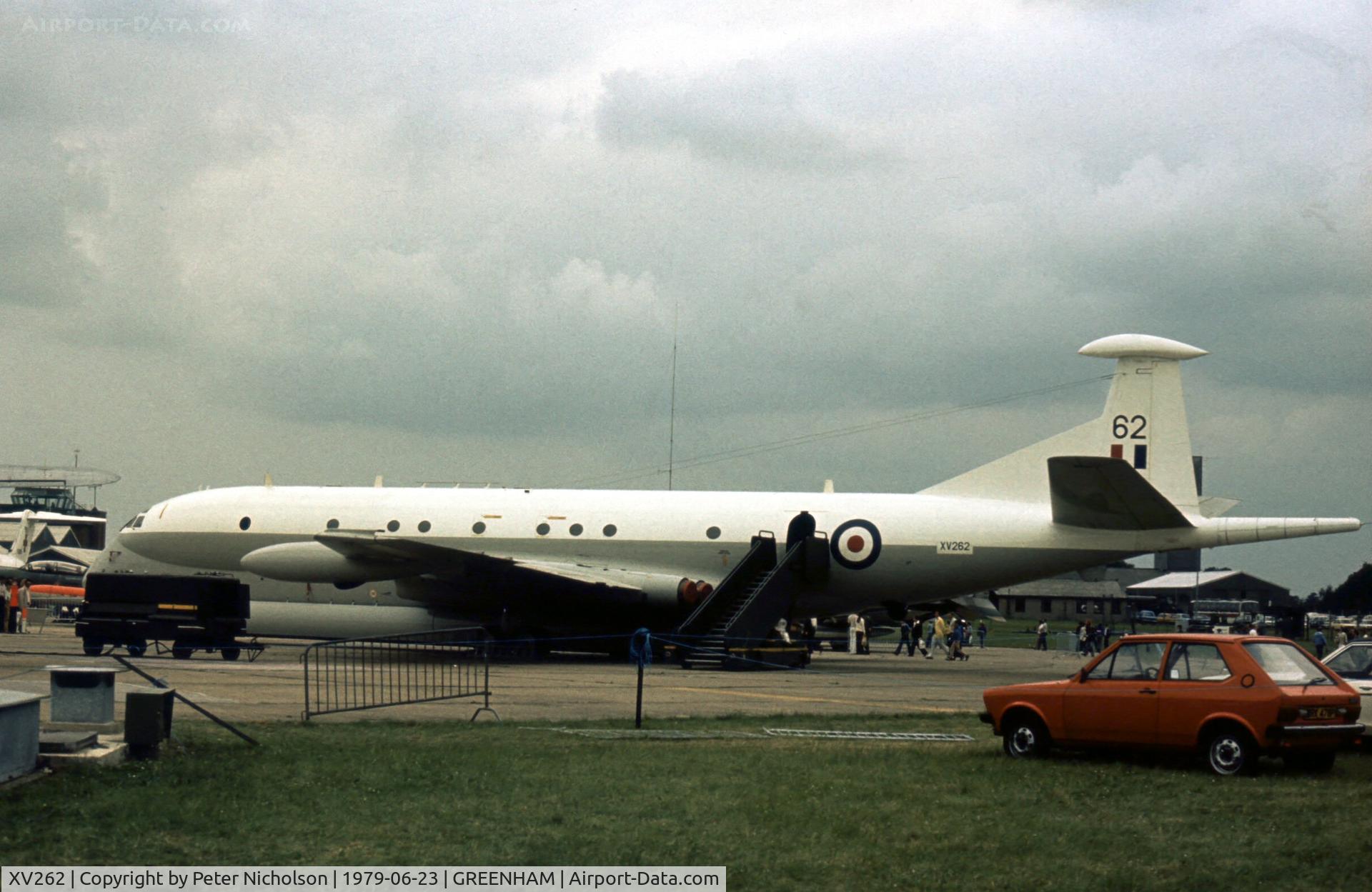 XV262, 1972 Hawker Siddeley Nimrod MR.1 C/N 8037, Nimrod MR.1 in the static park of the 1979 Intnl Air Tattoo at RAF Greenham Common.