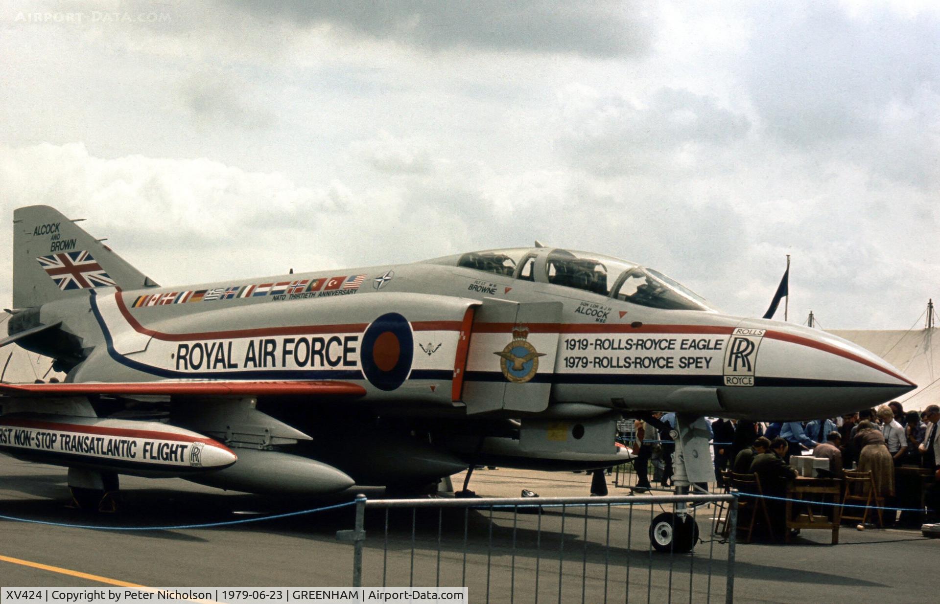 XV424, 1969 McDonnell Douglas Phantom FGR2 C/N 3084, Phantom FGR.2 of 56 Squadron in anniversary markings at the 1979 Intl Air Tattoo at RAF Greenham Common.