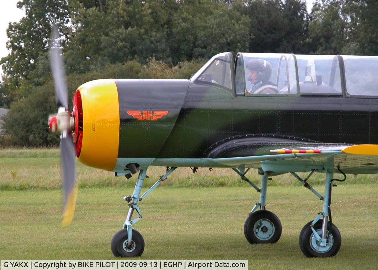 G-YAKX, 1991 Yakovlev (Aerostar) Yak-52 C/N 9111307, RESIDENT YAK-52. PREV. REG. RA-44473. POPHAM RUSSIAN AIRCRAFT FLY-IN