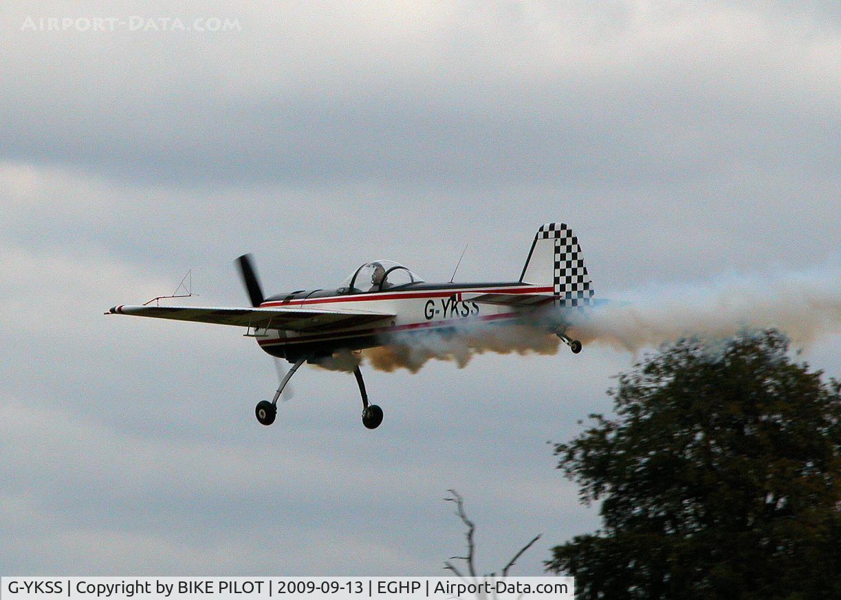 G-YKSS, 1990 Yakovlev Yak-55 C/N 901103, FLY-BY BEFORE DEPARTURE. PREV. REG. RA-44525. POPHAM RUSSIAN AIRCRAFT FLY-IN