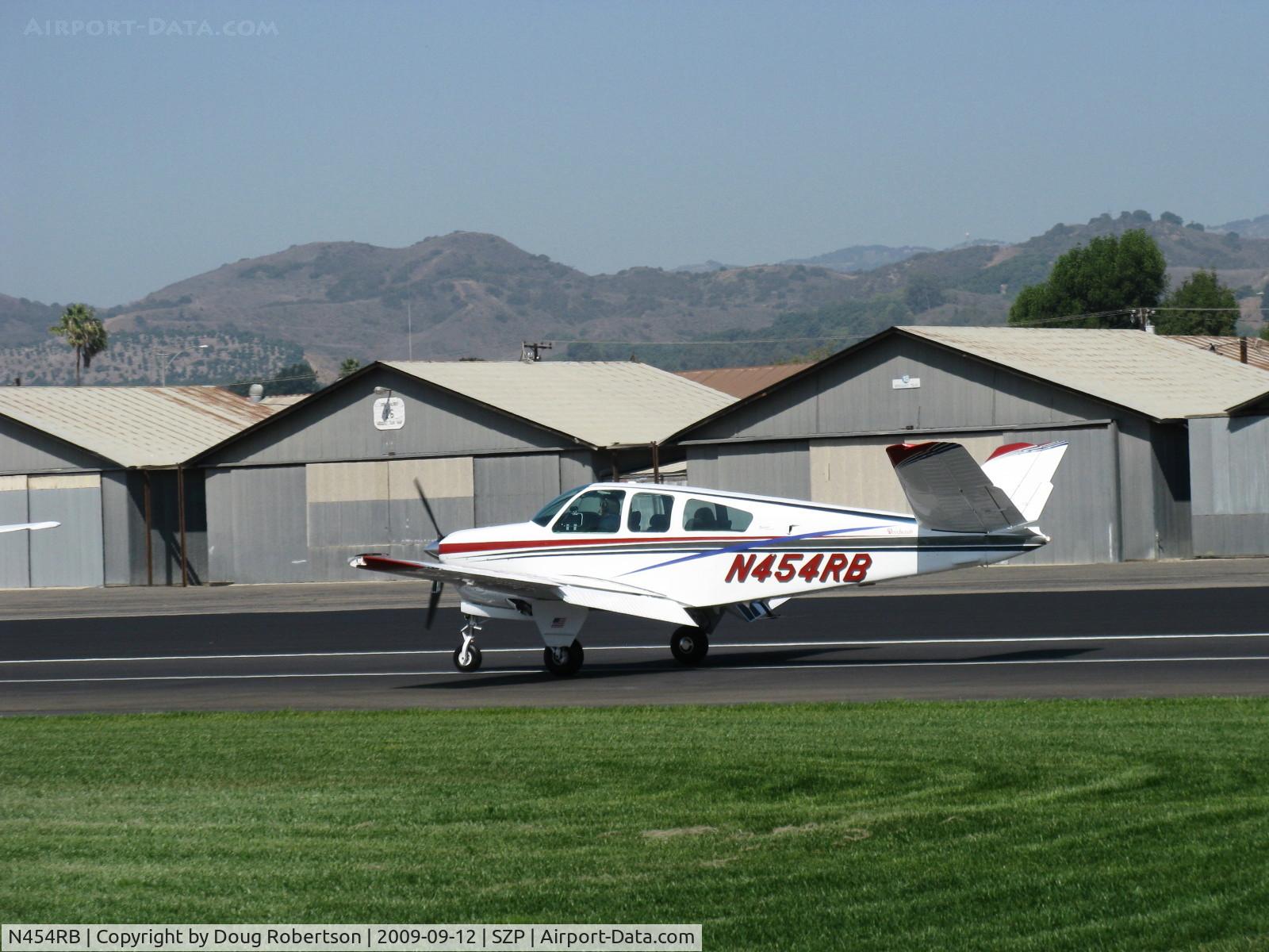 N454RB, 1966 Beech V35 Bonanza C/N D-8242, 1966 Beech V35 TURBO BONANZA, Continental TSIO-470-B engine change from original Continental IO-520-B 285 Hp, landing roll Rwy 22