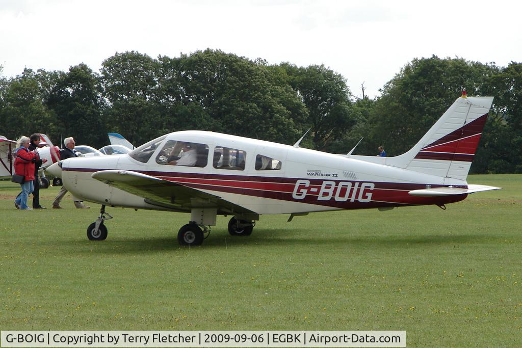 G-BOIG, 1985 Piper PA-28-161 Cherokee Warrior II C/N 28-8516027, Visitor to the 2009 Sywell Revival Rally