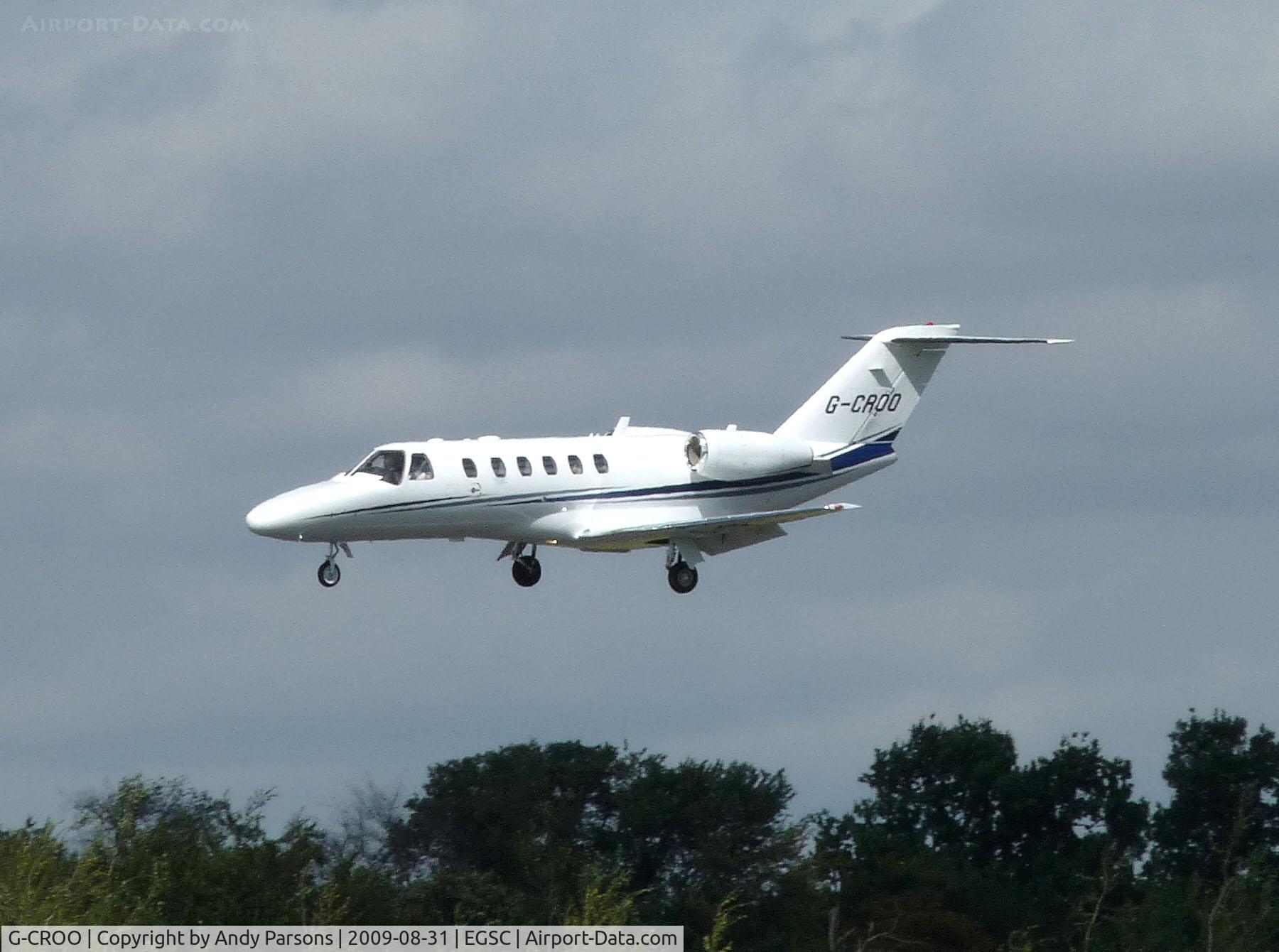 G-CROO, 2008 Cessna 525A CitationJet CJ2+ C/N 525A-0388, Arriving at Cambridge