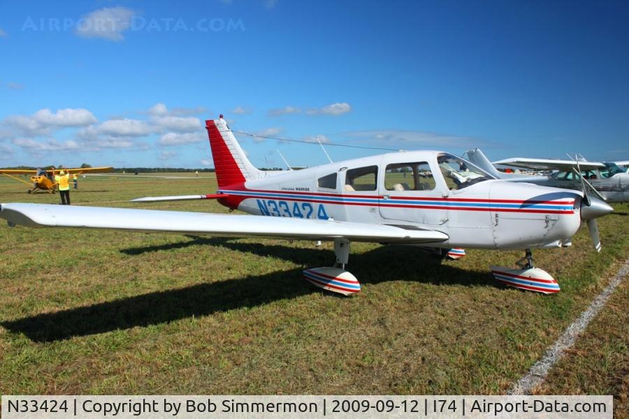 N33424, 1975 Piper PA-28-151 Cherokee C/N 28-7515337, MERFI fly-in, Urbana, Ohio