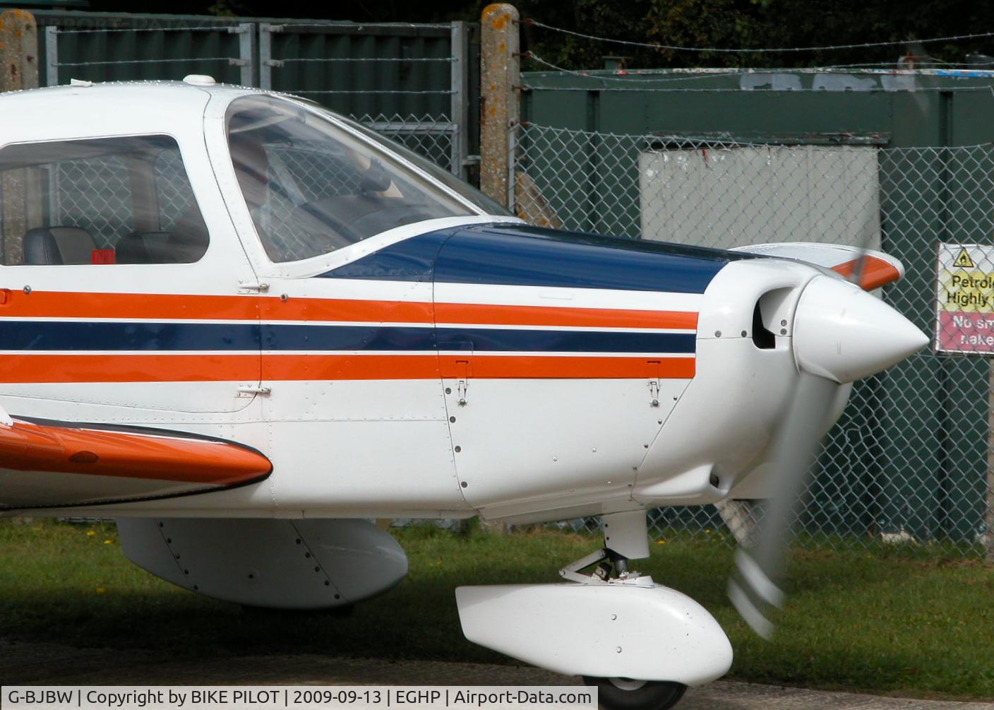 G-BJBW, 1981 Piper PA-28-161 Cherokee Warrior II C/N 28-8116280, MOVING AWAY FROM THE PUMPS. PREV. REG. N2913Z.  POPHAM RUSSIAN AIRCRAFT FLY-IN