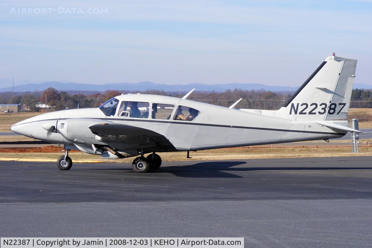 N22387, 1977 Piper PA-23-250 Aztec C/N 27-7754065, Winter brown in the background, along with some construction on the taxiway.