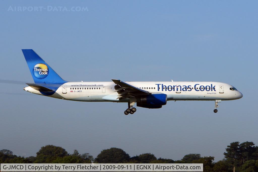 G-JMCD, 2000 Boeing 757-25F C/N 30757, Thos Cook B757 about to land at EMA