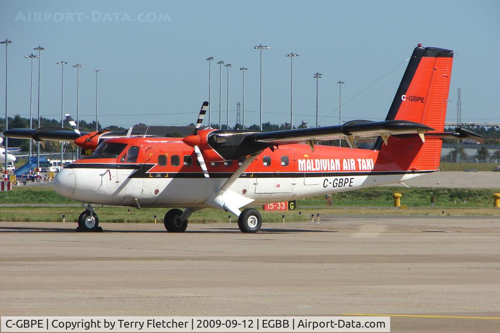 C-GBPE, 1966 De Havilland Canada DHC-6-100 Twin Otter C/N 21, De Havilland Twin Otter rests in Birmingham UK on the long journey from the Maldives to Calgary , Canada