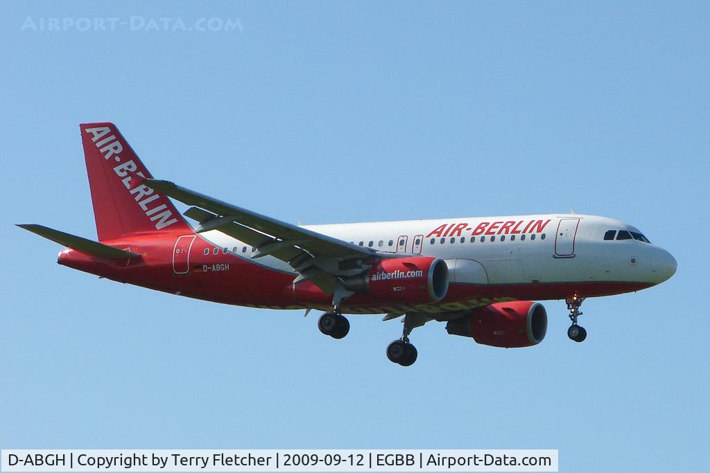 D-ABGH, 2007 Airbus A319-111 C/N 3245, Air Berlin A319 at Birmingham UK