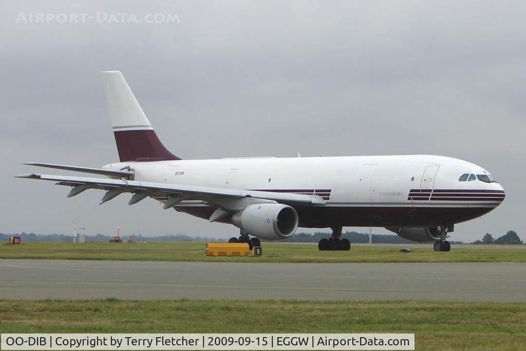 OO-DIB, 1983 Airbus A300B4-203(F) C/N 274, Returned from storage , in OLD DHL scheme with NO Titles this A300 prepares to depart Luton