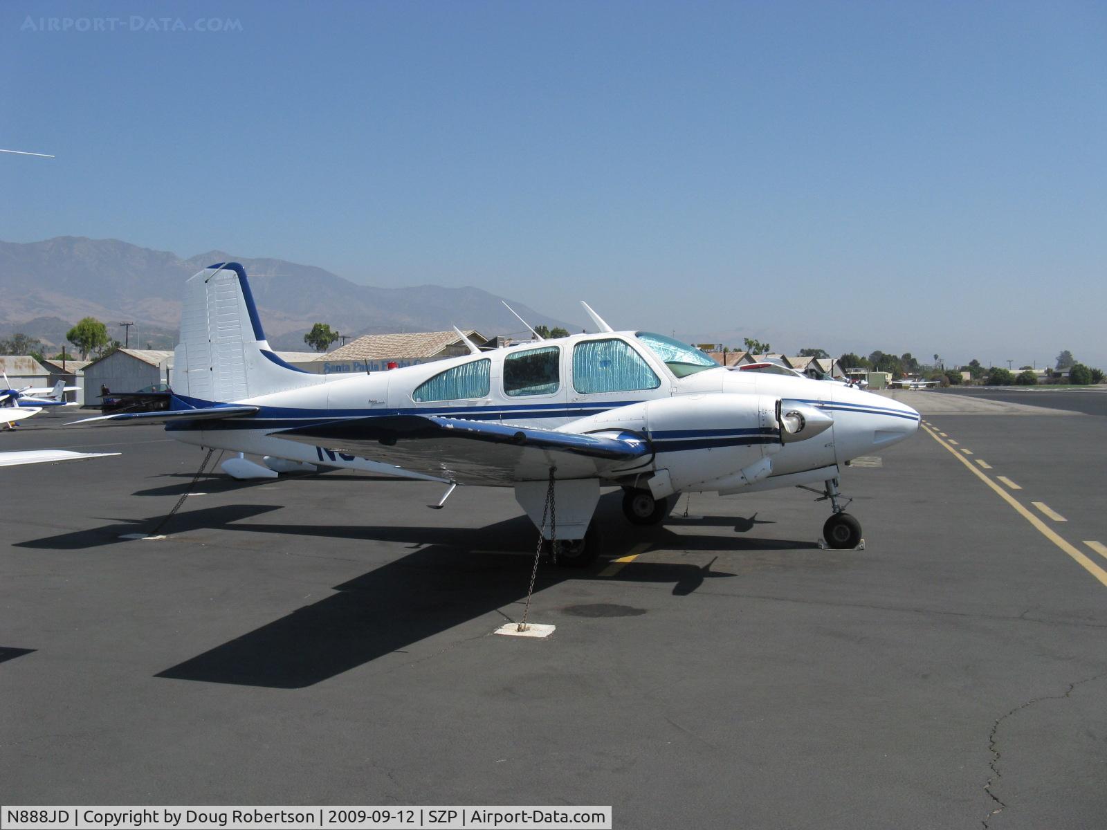 N888JD, 1968 Beech E95 C/N TD-720, 1968 Beech E95 TRAVEL AIR, two Lycoming IO-360s 180 Hp each, Micro vortex generators