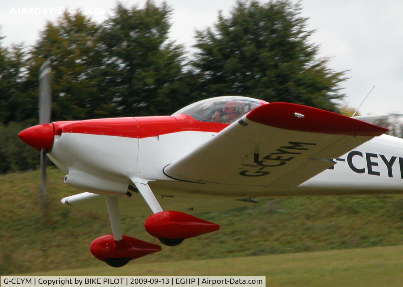 G-CEYM, 2007 Vans RV-6 C/N PFA 181A-14595, DEPARTING RWY 03. POPHAM RUSSIAN AIRCRAFT FLY-IN