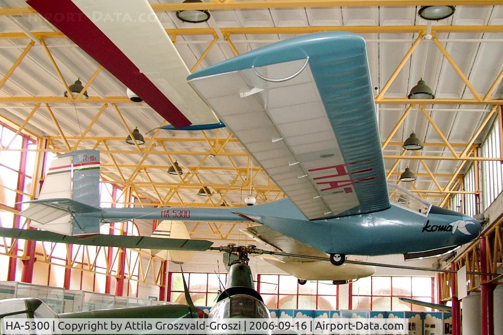 HA-5300, 1958 Rubik R-15F Fém-Koma C/N E-1153, Budapest is a traffic museum, a Petöfi hall.