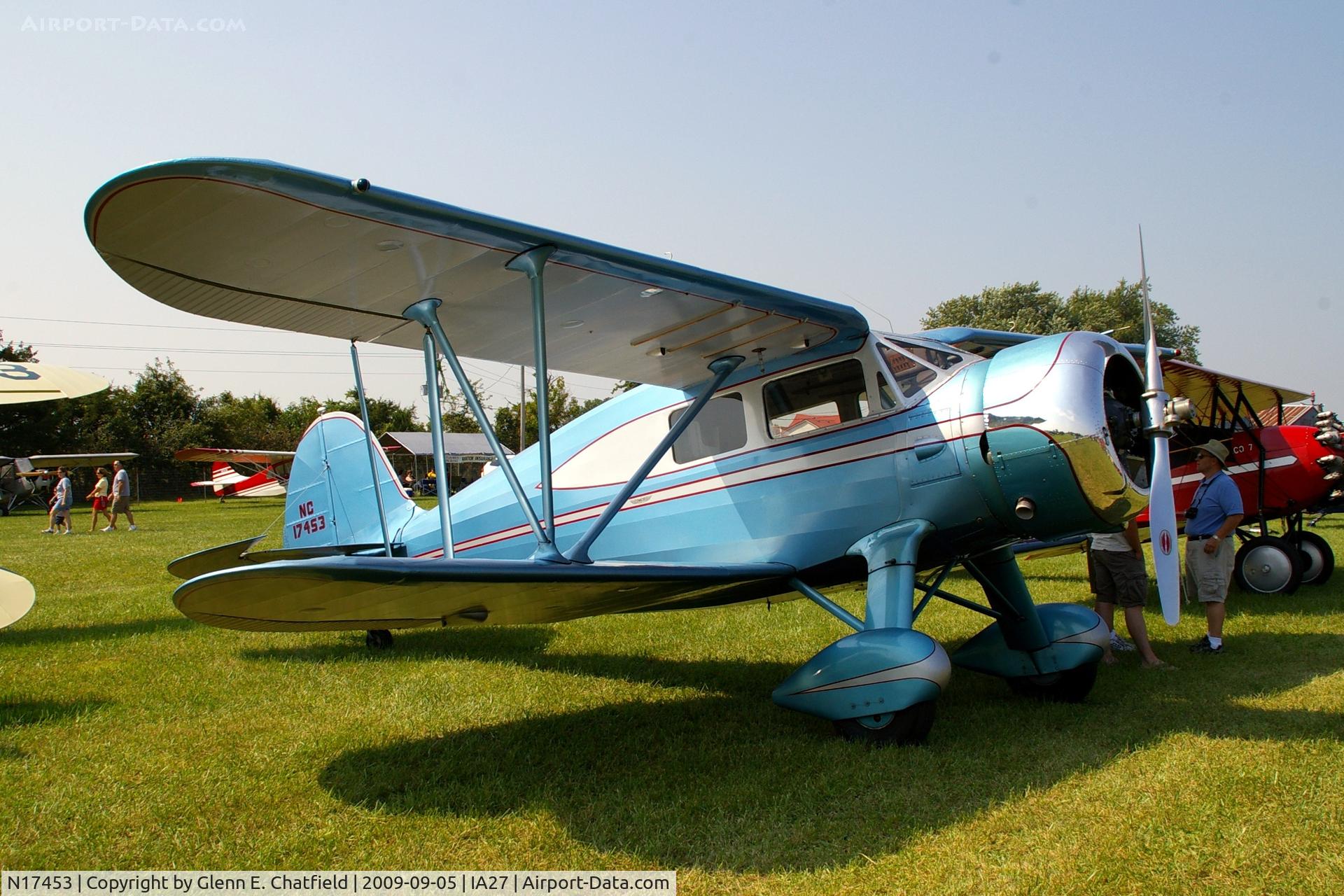 N17453, 1937 Waco YKS-7 C/N 4554, At the Antique Airplane Association Fly In.