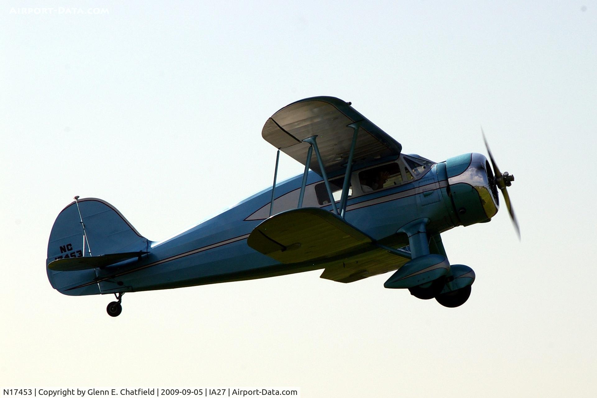 N17453, 1937 Waco YKS-7 C/N 4554, At the Antique Airplane Association Fly In.