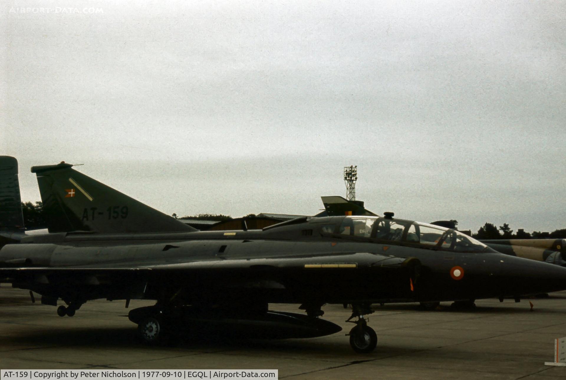 AT-159, 1976 Saab TF-35 Draken C/N 35-1159, Saab Sk-35XD of Esk 725 Royal Danish Air Force in the static park of the 1977 RAF Leuchars Airshow.