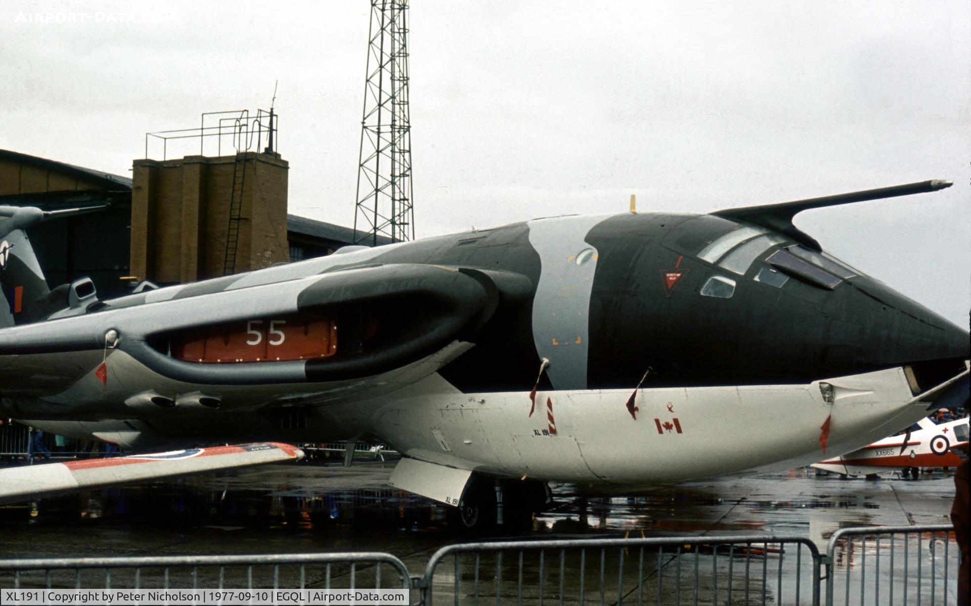 XL191, 1962 Handley Page Victor K.2 C/N HP80/72, Victor K.2 of 55 Squadron in the static park of the 1977 RAF Leuchars Airshow.