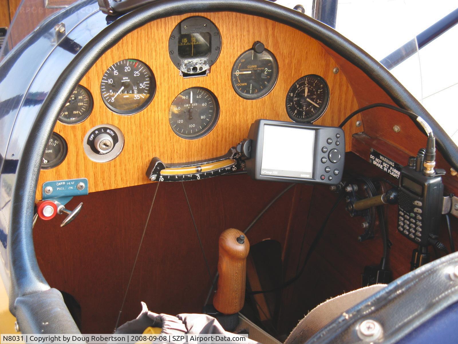 N8031, 1979 Pietenpol Air Camper C/N PHM1, 1979 Heglie PIETENPOL AIR CAMPER, Continental A&C A65 65 Hp, no electrics parasol wing early homebuilt design, rear panel with GPS chart/course plotter