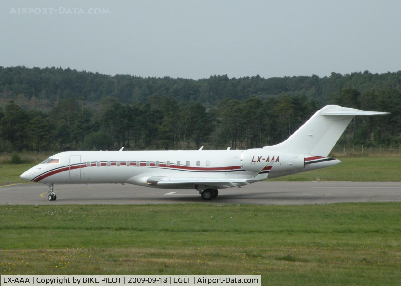 LX-AAA, 2004 Bombardier BD-700-1A10 Global Express C/N 9133, TURNING AT THE END OF RWY 06