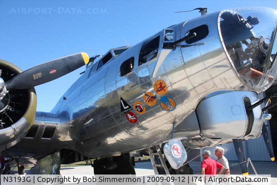 N3193G, 1944 Boeing B-17G Flying Fortress C/N 77255, MERFI fly-in, Urbana, Ohio