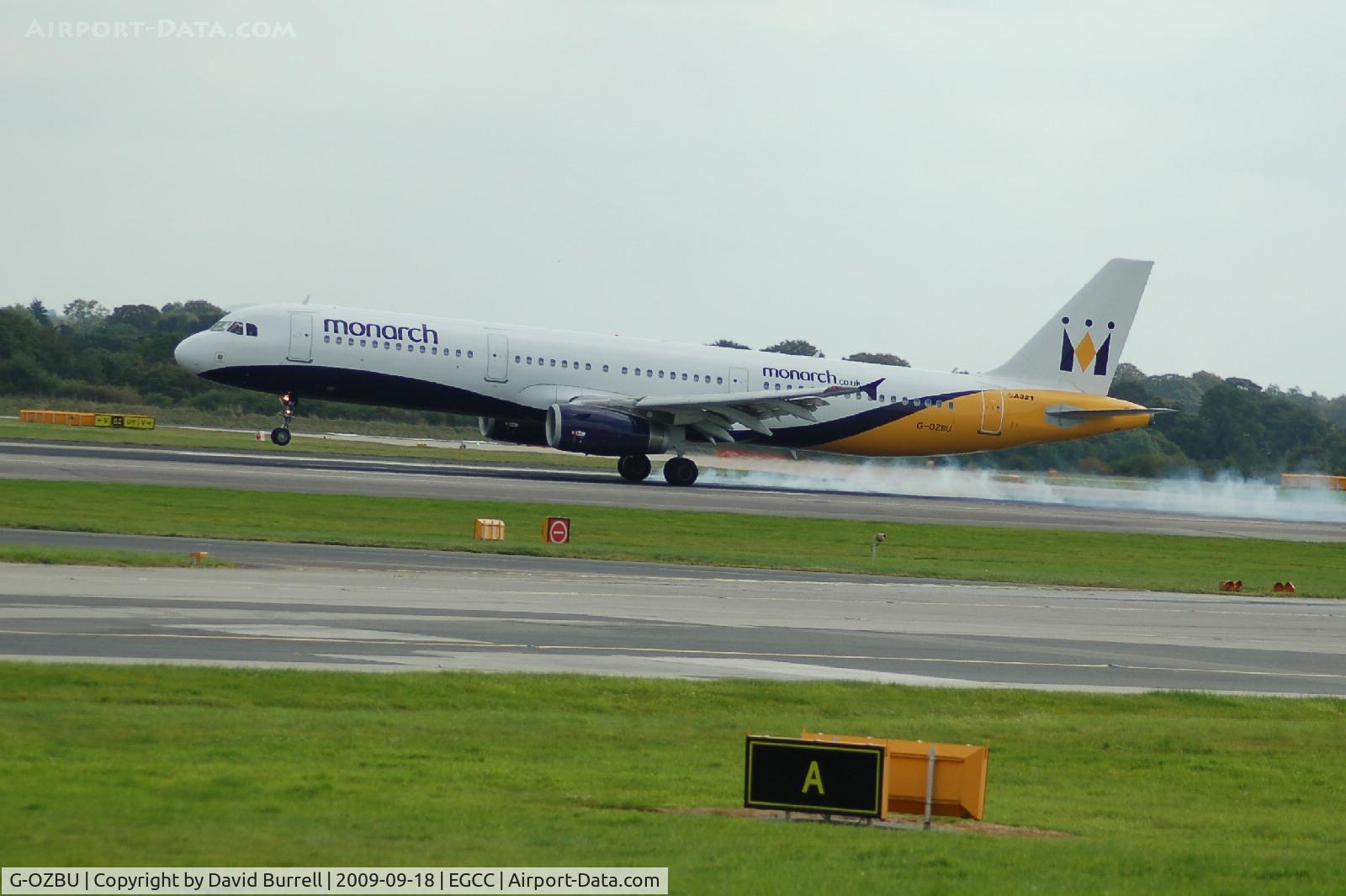 G-OZBU, 2008 Airbus A321-231 C/N 3575, Monarch - Airbus A321 - Landing