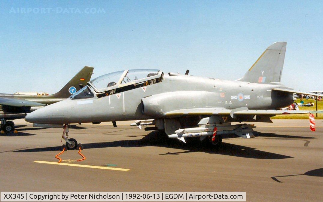 XX345, 1981 Hawker Siddeley Hawk T.1A C/N 194/312169, Hawk T.1A of 151 Squadron at the 1992 Air Tournament International at Boscombe Down.
