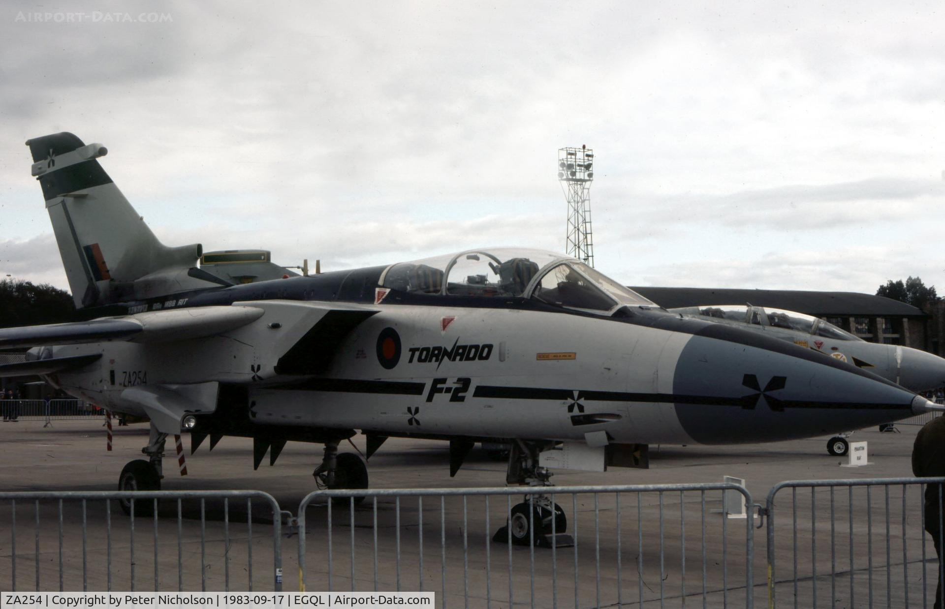 ZA254, 1979 Panavia Tornado F.2 C/N A01/003/AA001, Tornado F.2 operated by the Aeroplane & Armament Experimental Establishment at Boscombe Down on display at the 1983 RAF Leuchars Airshow.