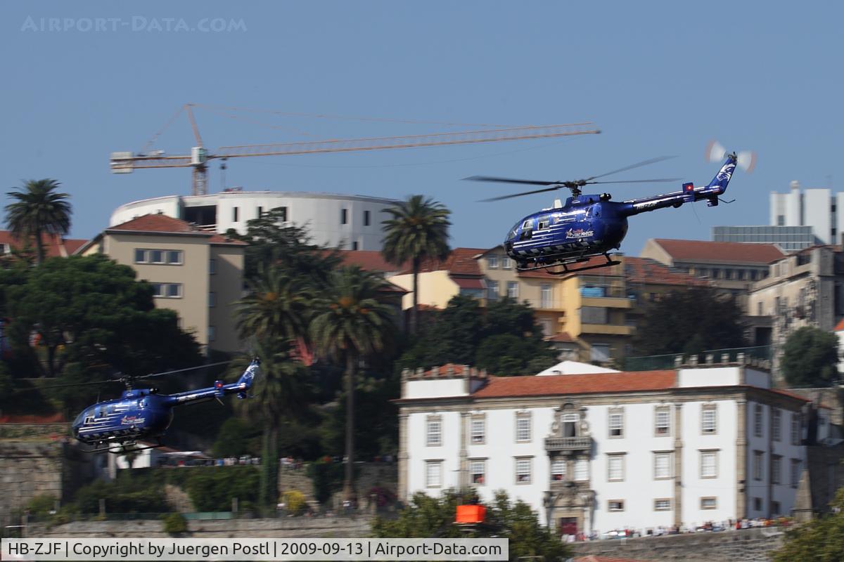 HB-ZJF, 1971 MBB Bo-105CBS-4 C/N S-13, Red Bull Air Race Porto 2009 - Messerschmitt BO105 S