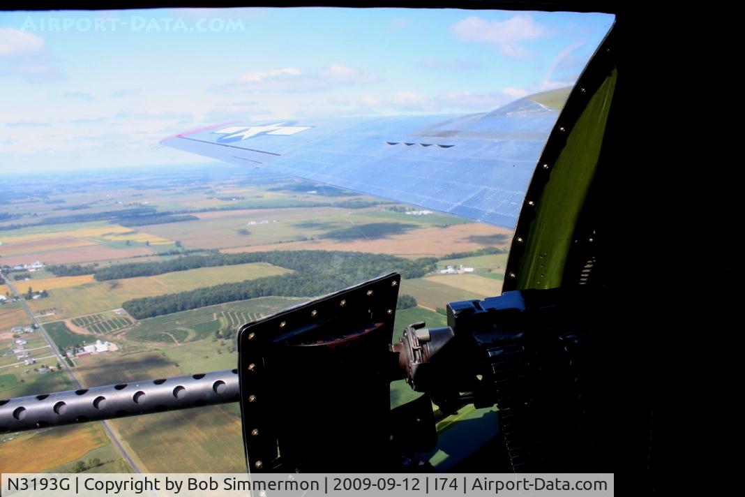 N3193G, 1944 Boeing B-17G Flying Fortress C/N 77255, View of the Ohio countryside from Yankee Lady at 2500'.