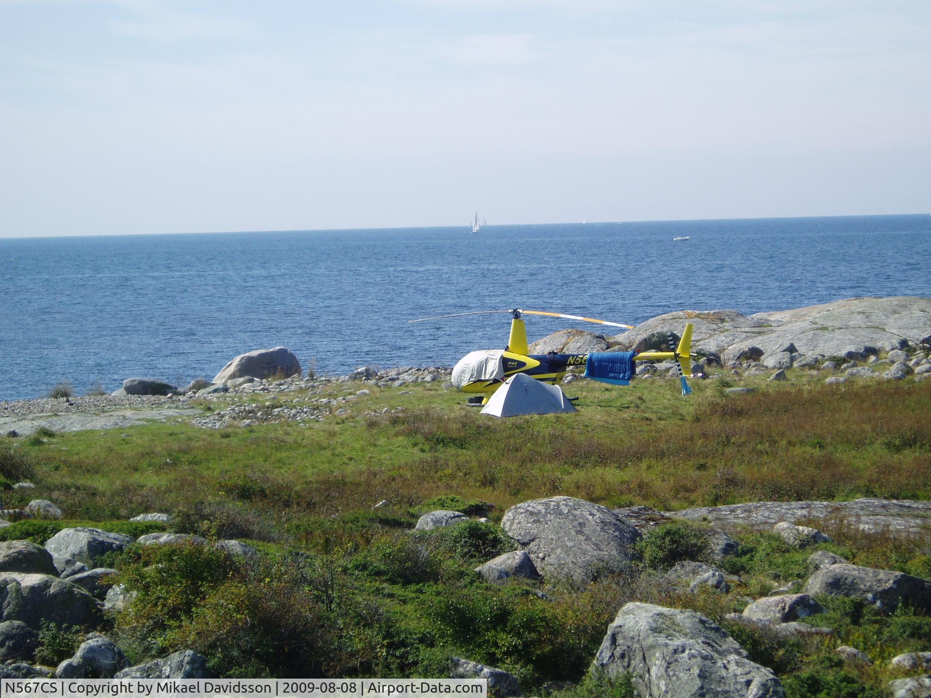 N567CS, 2004 Robinson R44 II C/N 10426, Photo on a small island in the archipelago at Gotenburg Sweden