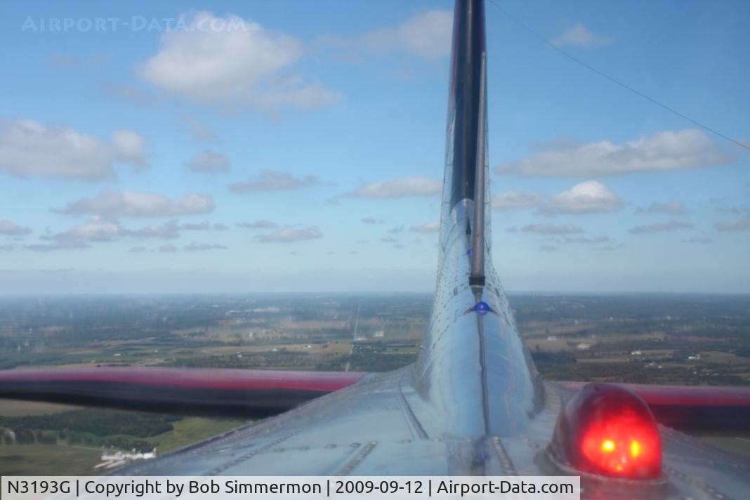 N3193G, 1944 Boeing B-17G Flying Fortress C/N 77255, Looking aft over western Ohio at 2500'.